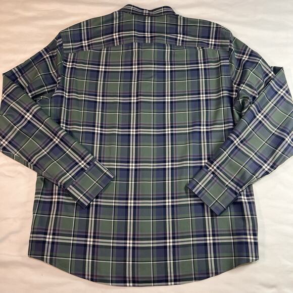 UNTUCKit Shirt Size XL Green Blue Plaid Wrinkle Free Tempranillo Button LS 40326 - Picture 8 of 13
